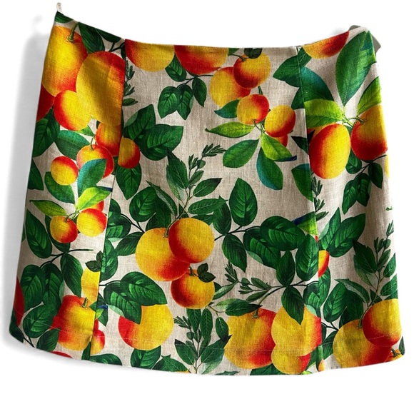 Farm Rio Tropical Citrus Orange Cropped Jacket Mini Skirt Set Iconic Print Sz S - Picture 9 of 15